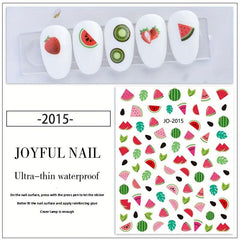 24pcs Cartoon Nail Art Stickers Fruit Flower Bunny Bear Self Adhesive Decals