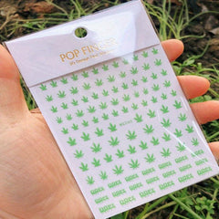 3D Holographic Maple Leaf Nail Art Stickers Self Adhesive Decals