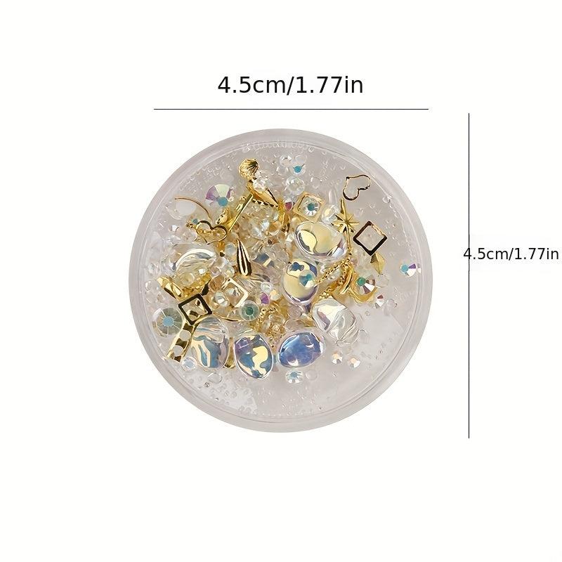 3D Rhinestones Nail Art Decorations Crystal Gems Jewelry Golden AB Stones