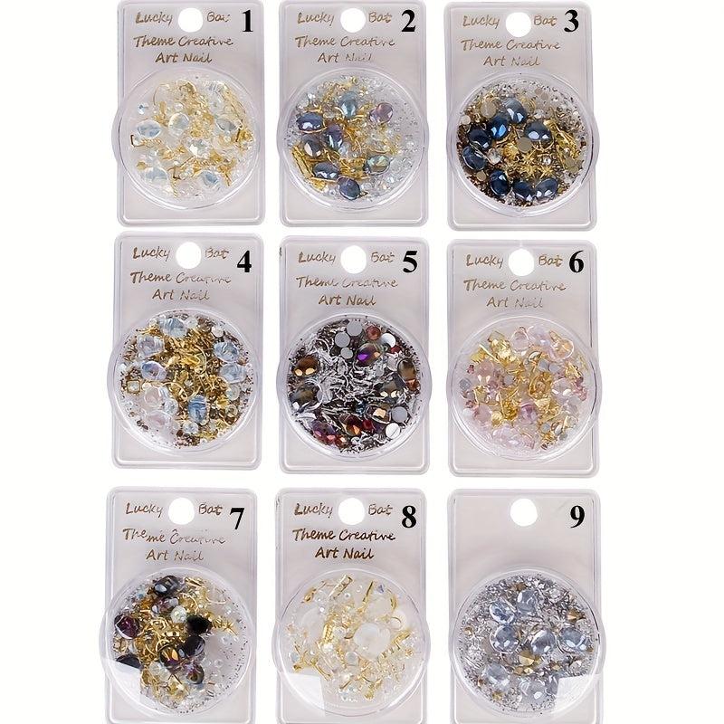 3D Rhinestones Nail Art Decorations Crystal Gems Jewelry Golden AB Stones