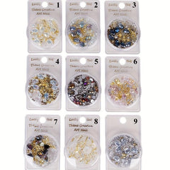 3D Rhinestones Nail Art Decorations Crystal Gems Jewelry Golden AB Stones