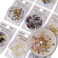 3D Rhinestones Nail Art Decorations Crystal Gems Jewelry Golden AB Stones