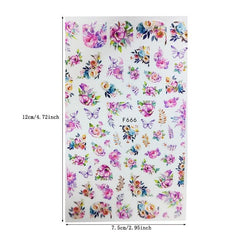 Flower 3D Nail Stickers Self Adhesive Nail Art Decals