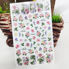 Flower 3D Nail Stickers Self Adhesive Nail Art Decals
