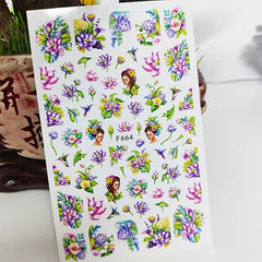 Flower 3D Nail Stickers Self Adhesive Nail Art Decals