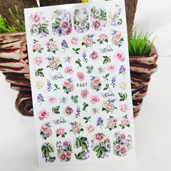 Flower 3D Nail Stickers Self Adhesive Nail Art Decals