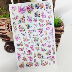 Flower 3D Nail Stickers Self Adhesive Nail Art Decals