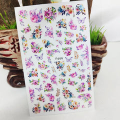Flower 3D Nail Stickers Self Adhesive Nail Art Decals