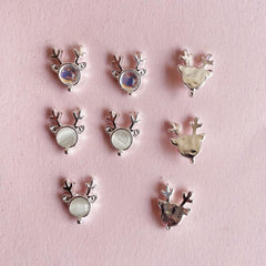 3D Elk Nail Charms Alloy Rhinestones Gems DIY Nail Art Decoration