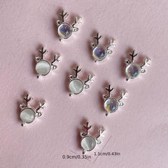 3D Elk Nail Charms Alloy Rhinestones Gems DIY Nail Art Decoration
