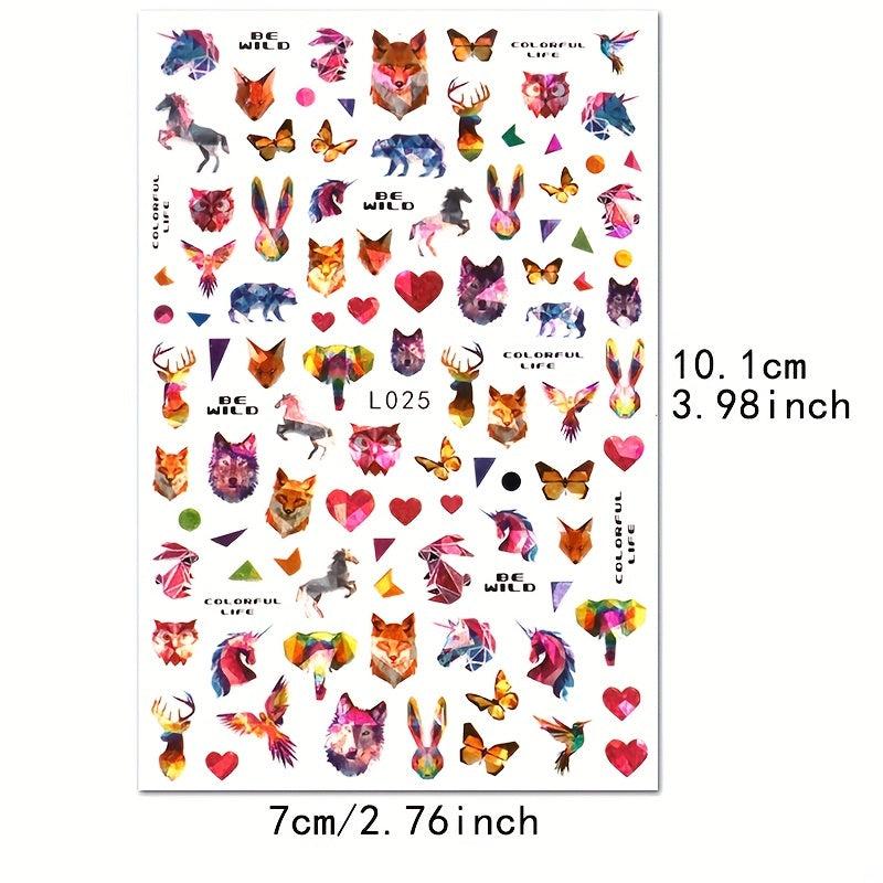 2pcs Laser Heart Nails Art Stickers Romantic Sliders DIY Manicure Decor