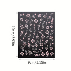 3D Hawaiian Flowers Nail Art Stickers Summer Decoration