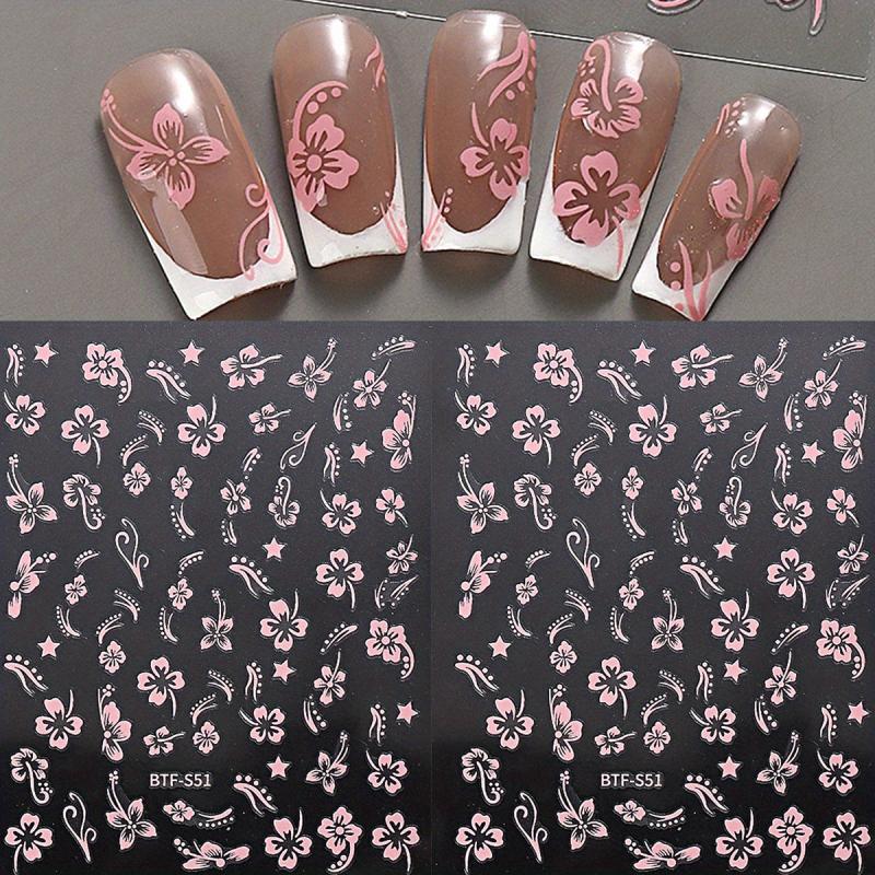 3D Hawaiian Flowers Nail Art Stickers Summer Decoration