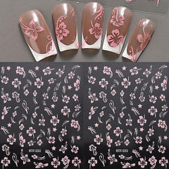 3D Hawaiian Flowers Nail Art Stickers Summer Decoration