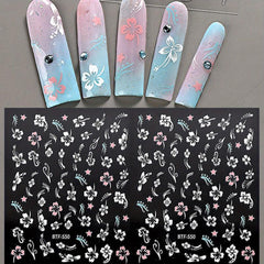 3D Hawaiian Flowers Nail Art Stickers Summer Decoration