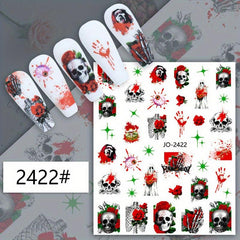 Halloween Nail Art Stickers Ghost Pumpkin Cat Self Adhesive Nail Decals