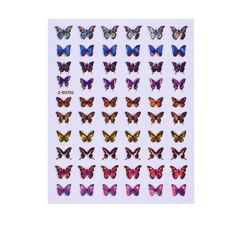 Y2K Butterfly Nail Art Stickers 3D Self Adhesive Butterflies Nail Decals