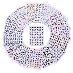 Y2K Butterfly Nail Art Stickers 3D Self Adhesive Butterflies Nail Decals