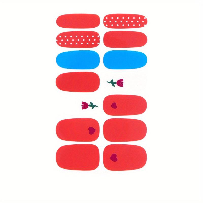 Colorful Nail Polish Strips Stickers - Self Adhesive Press On Nail Wraps