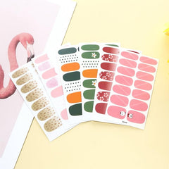 Colorful Nail Polish Strips Stickers - Self Adhesive Press On Nail Wraps