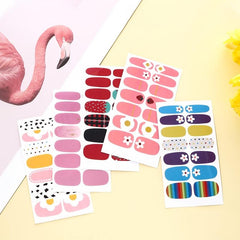 Colorful Nail Polish Strips Stickers - Self Adhesive Press On Nail Wraps