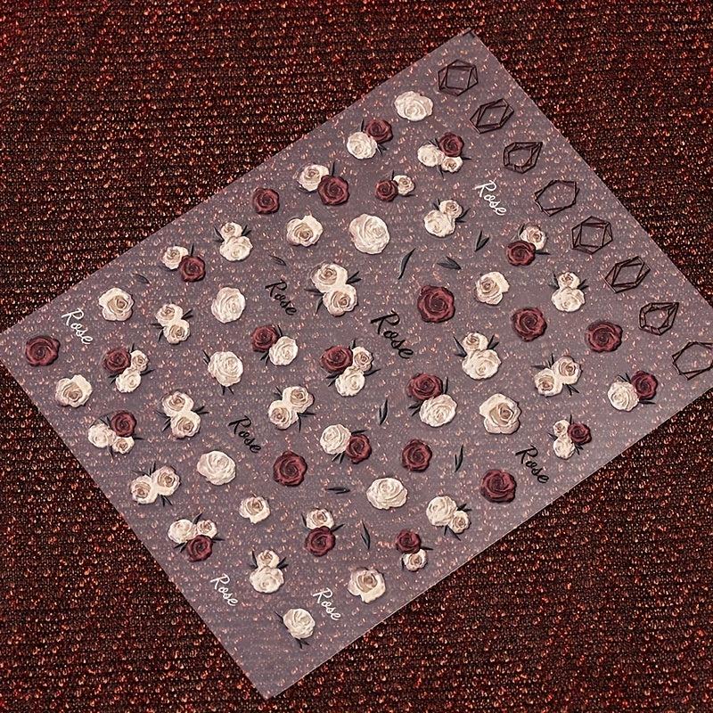5D Rose Nail Art Sticker Self Adhesive Decoration