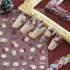5D Rose Nail Art Sticker Self Adhesive Decoration