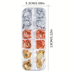 12 Grids Nail Foil Holographic Glitter Aluminum Flakes Nail Art Decoration