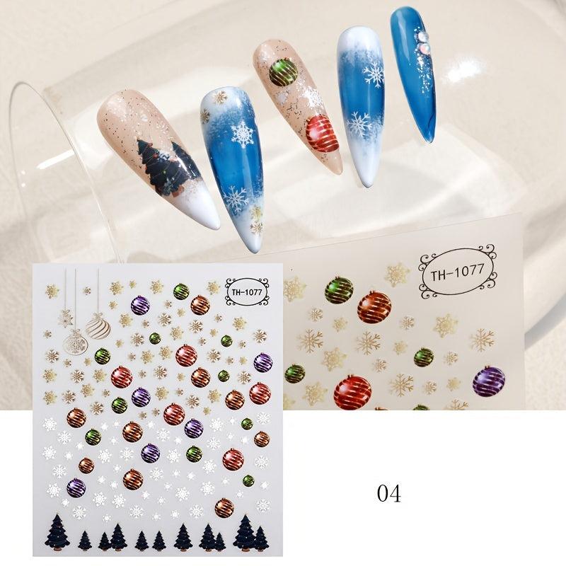 Christmas Nail Art Stickers Santa Claus Snowflake Elk Snowman