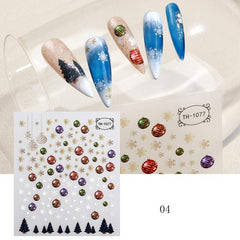 Christmas Nail Art Stickers Santa Claus Snowflake Elk Snowman