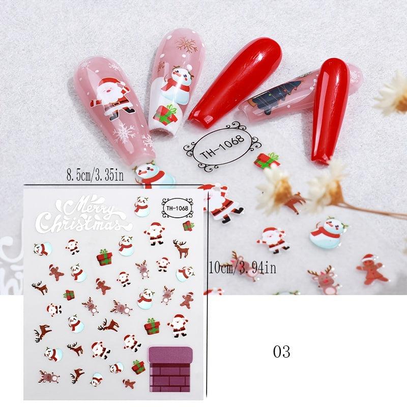 Christmas Nail Art Stickers Santa Claus Snowflake Elk Snowman