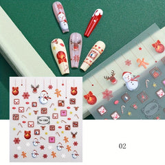 Christmas Nail Art Stickers Santa Claus Snowflake Elk Snowman