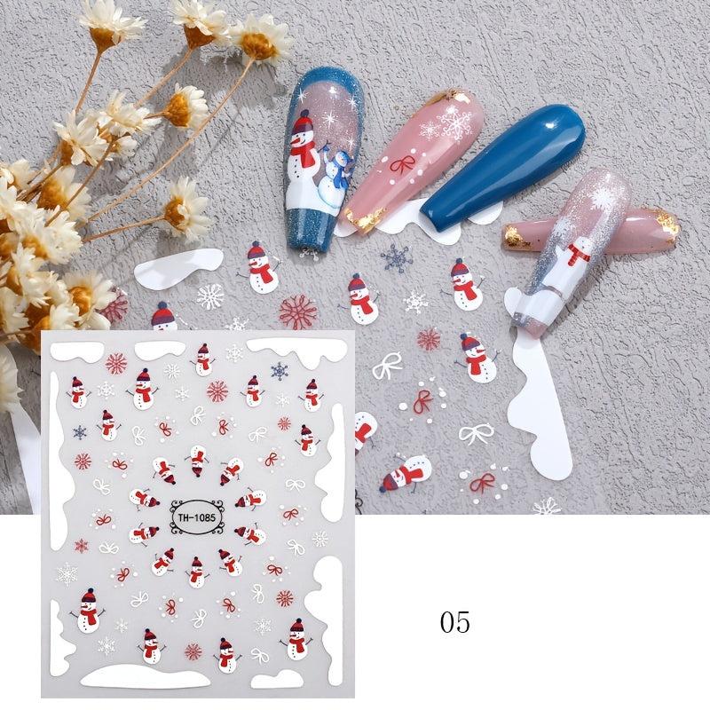 Christmas Nail Art Stickers Santa Claus Snowflake Elk Snowman