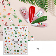 Christmas Nail Art Stickers Santa Claus Snowflake Elk Snowman