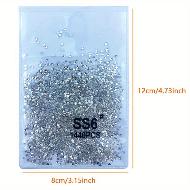 1440pcs Mixed Size Glass Rhinestones Nail Art Clear Crystal Decorations DIY