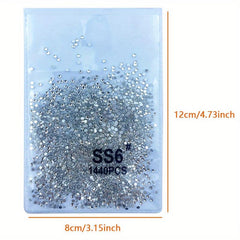 1440pcs Mixed Size Glass Rhinestones Nail Art Clear Crystal Decorations DIY