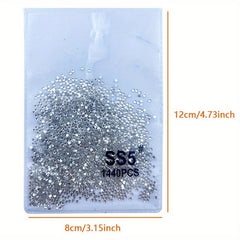 1440pcs Mixed Size Glass Rhinestones Nail Art Clear Crystal Decorations DIY