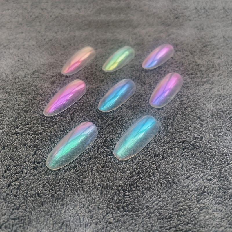 Aurora Pearl Glitter Nail Powder Magic Mirror Effect Holographic Dust