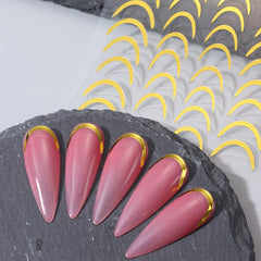 4pcs French Tip Nail Art Stickers Self Adhesive for DIY or Nail Salons