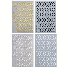 4pcs French Tip Nail Art Stickers Self Adhesive for DIY or Nail Salons