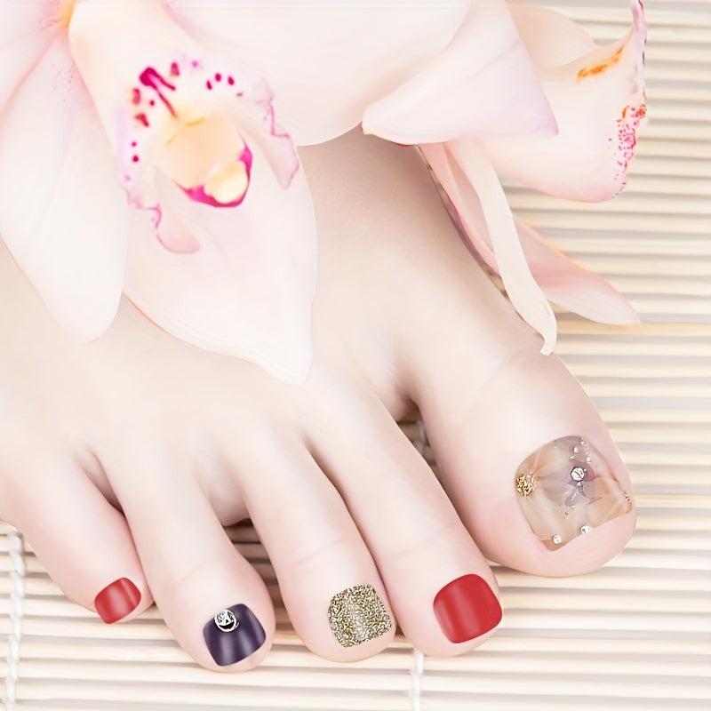 Self Adhesive Toenail Polish Strips 5 Sheets + 1 Nail File