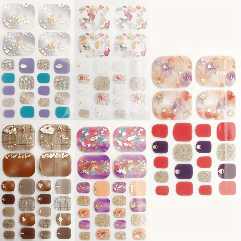 Self Adhesive Toenail Polish Strips 5 Sheets + 1 Nail File