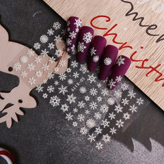 5D Embossed Snowflake Nail Art Stickers Self Adhesive Nail Art Supplies