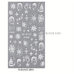 5D Embossed Snowflake Nail Art Stickers Self Adhesive Nail Art Supplies