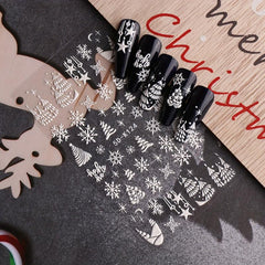 5D Embossed Snowflake Nail Art Stickers Self Adhesive Nail Art Supplies