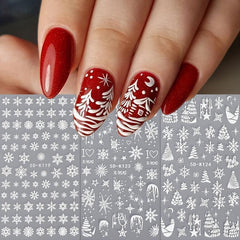 5D Embossed Snowflake Nail Art Stickers Self Adhesive Nail Art Supplies