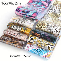 Leopard Print Nail Foil Transfer Stickers Adhesive Nail Decals