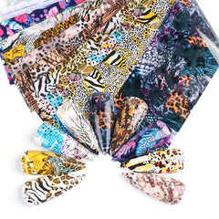 Leopard Print Nail Foil Transfer Stickers Adhesive Nail Decals