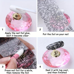 Leopard Print Nail Foil Transfer Stickers Adhesive Nail Decals