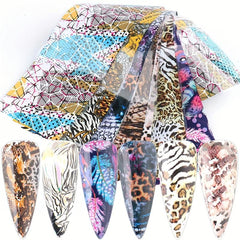 Leopard Print Nail Foil Transfer Stickers Adhesive Nail Decals